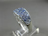 ESTATE WIDE 1.50CT AAA TANZANITE 14KT WHITE GOLD 3D THREE ROW PAVE FILIGREE RING