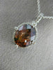 ESTATE 3.68CT DIAMOND & AAA SMOKY TOPAZ 14K WHITE GOLD OVAL HALO PENDANT #19843