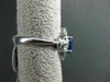 ANTIQUE LARGE 2.96CT DIAMOND & AAA SAPPHIRE 18K WHITE GOLD CLUSTER RING STUNNING