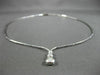 ESTATE .55CT DIAMOND 18KT WHITE GOLD FLOATING THREE STONE DROP NECKLACE #15056