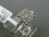 ESTATE WIDE .32CT DIAMOND 18KT WHITE GOLD CLUSTER ROUND PROMISE ENGAGEMENT RING