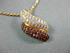 1.36CT WHITE & ORANGE DIAMOND 18KT ROSE GOLD 3D MULTI ROW PAVE WAVE FUN PENDANT