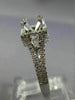 ESTATE WIDE .50CT DIAMOND 14KT WHITE GOLD SQUARE HALO SEMI MOUNT ENGAGEMENT RING