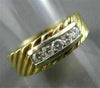 ESTATE LARGE & WIDE .50CT DIAMOND 14KT Y&W GOLD ANNIVERSARY / WEDDING RING #999