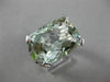 ESTATE EXTRA LARGE 15.22CT DIAMOND & AAA GREEN AMETHYST 14KT WHITE GOLD 3D RING