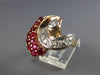 ANTIQUE LARGE 1.95CT DIAMOND & AAA RUBY 14KT ROSE GOLD CLASSIC FUN RING #27945