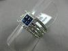ESTATE 1.03CT ROUND DIAMOND & SAPPHIRE 14KT WHITE GOLD SQUARE HALO PROMISE RING