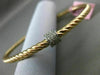 ESTATE .35CT DIAMOND 14KT WHITE & ROSE GOLD CIRCLE OF LIFE ROPE BANGLE BRACELET