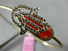 ESTATE .68CT CHOCOLATE FANCY DIAMOND & AAA AGATE 14K YELLOW GOLD BANGLE BRACELET
