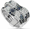 WIDE 1.85CT DIAMOND & AAA SAPPHIRE 18KT WHITE GOLD WEDDING ANNIVERSARY LOVE RING