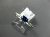 .45CT DIAMOND & AAA OVAL SAPPHIRE 14K WHITE GOLD CLASSIC FRIENDSHIP PROMISE RING