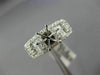 WIDE 1.04CT DIAMOND 18K WHITE GOLD ROUND & BAGUETTE 3D SEMI MOUNT ENGAGMENT RING