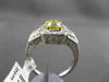 ESTATE 2.13CT GIA FANCY YELLOW DIAMOND 18K TWO TONE GOLD 3 STONE ENGAGEMENT RING