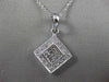 ESTATE .65CTW DIAMOND 18KT WHITE GOLD SQUARE MILGRAIN FILIGREE PENDANT #17124