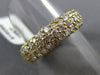 ANTIQUE WIDE 3.50CT DIAMOND 18KT YELLOW GOLD MULTI ROW ETERNITY PAVE RING #19289