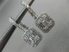 ESTATE LARGE .86CT DIAMOND 18KT WHITE GOLD 3D CLASSIC LEVERBACK HANGING EARRINGS