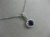 ESTATE .48CT DIAMOND & AAA AMETHYST 14KT WHITE GOLD ROUND HALO FLOATING PENDANT