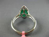ESTATE 3.32CT DIAMOND & AAA EMERALD 18K WHITE GOLD 3D PEAR SHAPE ENGAGEMENT RING