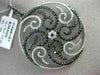 ESTATE MASSIVE 4.73CT WHITE BLACK DIAMOND 14K WHITE GOLD FLOWER CIRCULAR PENDANT