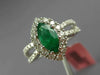ESTATE 1.53CT DIAMOND & AAA EMERALD 18KT WHITE GOLD CLASSIC HALO ENGAGEMENT RING