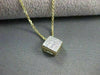 ESTATE .39CT INVISIBLE DIAMOND SQUARE 14K YELLOW GOLD PENDANT 18" CHAIN  #15617