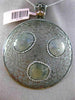 ESTATE .89CT DIAMOND & GREEN AVENTURINE 14K BLACK GOLD FILIGREE CIRCULAR PENDANT