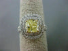 ESTATE LARGE GIA 2.04CT DIAMOND 18K TWO TONE GOLD 3D CUSHION CUT ENGAGEMENT RING