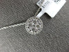 ESTATE .53CT DIAMOND 18KT WHITE GOLD ROUND CLUSTER HALO CLASSIC FLOATING PENDANT