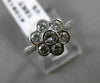 ANTIQUE WIDE .56CT ROUND DIAMOND 18KT WHITE GOLD FLOWER FILIGREE RING VVS #10912