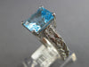 4.03CT DIAMOND & AAA BLUE TOPAZ 14KT WHITE GOLD CUSHION & ROUND ENGAGEMENT RING