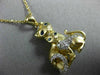 ESTATE .20CT DIAMOND & AAA SAPPHIRE 14KT YELLOW GOLD MOTHER & BABY KITTY PENDANT