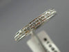 ANTIQUE .58CT DIAMOND 14KT WHITE GOLD MILGRAIN ETERNITY ANNIVERSARY RING #19869