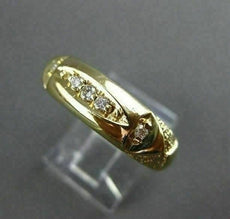 ESTATE WIDE .15CT DIAMOND 14KT YELLOW GOLD 5 STONE MENS ANNIVERSARY RING #10111