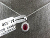 SMALL .62CT DIAMOND & AAA RUBY 18KT WHITE GOLD 3D ROUND & OVAL FLOWER PENDANT