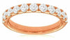 ESTATE 1.20CT DIAMOND 14KT ROSE GOLD 3D SEMI ETERNITY 11 STONE ANNIVERSARY RING