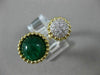 ESTATE 4.36CT DIAMOND & CABOCHON EMERALD 14K YELLOW GOLD 3D CLUSTER TENSION RING