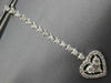 ESTATE LONG 2.25CT DIAMOND 14KT WHITE GOLD 3D HEART LOVE HALO HANGING EARRINGS