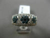 ESTATE WIDE 2.80CT WHITE BLUE DIAMOND 14K WHITE GOLD 3D FLOWER PAVE WEDDING RING
