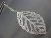 ESTATE EXTRA LARGE 3.05CT DIAMOND 18KT WHITE GOLD 3D LEAF HANGING EARRINGS