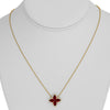 1.93CT DIAMOND & AAA RUBY 14KT YELLOW GOLD PEAR SHAPE FLOWER ADJUSTABLE NECKLACE