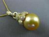LARGE .60CT DIAMOND & AAA GOLDEN SOUTH SEA PEARL 18KT YELLOW GOLD FLOWER PENDANT