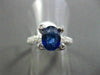 ESTATE WIDE 2.08CT DIAMOND & AAA SAPPHIRE 18K WHITE GOLD ENGAGEMENT RING AMAZING