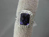 ESTATE LARGE 4.96CTW DIAMOND & AAA AMETHYST 14KT WHITE GOLD 3D HALO FUN RING