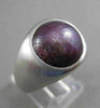 ESTATE PURPLE CABACHON STAR SAPPHIRE 14KT WHITE GOLD SOLID MENS RING 15mm #7887