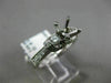 .6CT DIAMOND 14K WHITE GOLD 3 STONE FILIGREE MILGRAIN SEMI MOUNT ENGAGEMENT RING