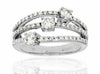 ESTATE WIDE 1.0CT DIAMOND 14K WHITE GOLD 3D PAST PRESENT FUTURE 3 STONE RING