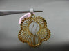ESTATE LARGE .12CT DIAMOND 14KT YELLOW GOLD 3D 5 CLOVER LEAF BASKET LOVE PENDANT