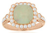 2.20CT DIAMOND & AAA OPAL 14KT ROSE GOLD CUSHION & ROUND SQUARE FLOWER FUN RING