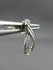 ESTATE .03CT DIAMOND 14KT WHITE GOLD LOVE KNOT INFINITY AWARENESS STUD EARRINGS
