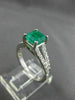 ESTATE 1.33CT DIAMOND & AAA EMERALD 14K WHITE GOLD LUCIDA ENGAGEMENT RING #22247